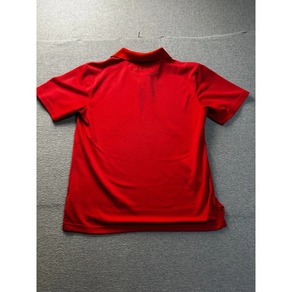 Loudmouth Mens Medium Red Polo Shirt Golf Short Sleeve Pique Solid
